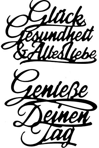 Ideen mit Herz Stanzschablonen | Schriften | Geburtstagswünsche 9 | 2 Stück