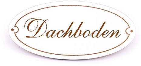 Dekolando Schild Türschild Oval - Dachboden - selbstklebend Hinweisschild Dekoschild 15x7cm
