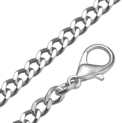 mtb more energy® Cadena intercambiable para fundas de teléfono móvil – metal (plata, clásico) – con cierres de mosquetón – Repuesto para cadena de teléfono móvil