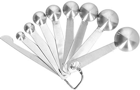 Measuring Spoons, Stainless Steel Measuring Tools for Dry Liquid Ingredients, 8PCS Set with Markings Fits Spice Jars Cooking Baking Kitchen Use