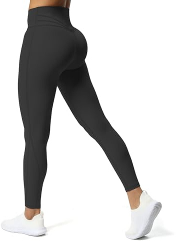 Aoxjox High Waisted Workout Leggings for Women Trinity Yoga Pants 26.5 (Black, Medium)