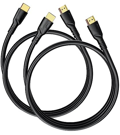 Jorenca 8K/4K câble HDMI 2m*2pcs(HDMI 2.1,8k@60hz,48gbps&4k@120hz,18gbps) ultra rapide plaqué connecteur,retour Audio Ethernet,vidéo 8K/4k,Full hd1080p,3D-compatible HDTV,Blu-Ray,PC,Xbox,PS3/4/5/9,etc