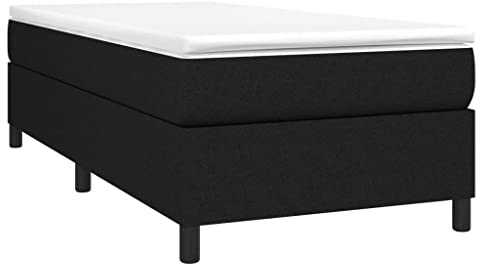 vidaXL Boxspring-sängram svart 90x200 cm tyg, enkelsäng, säng, säng ram, enkelsängar, sängar, säng ramar, resårmadrass, resårmadrasser, pocketersårmadrass