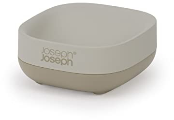 Joseph Joseph Slim- Kompakter, platzsparender Seifenhalter für das Badezimmer, rutschfester Boden - matte Oberfläche, Beige, Compact