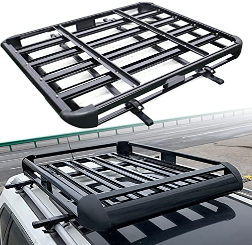 Universal Dachgepäckträger Autodachträger Gepäckträger 127 * 97cm Reling Gepäckträger mit Einer maximalen Tragfähigkeit von 68kg geeignet für alle Arten von SUVs alle Modelle