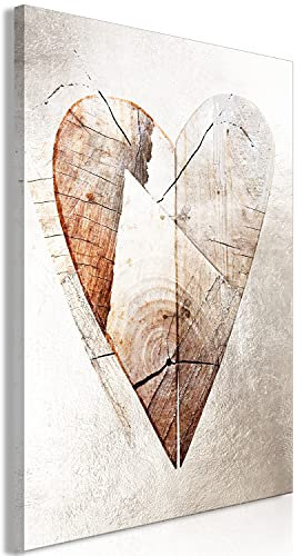 murando - Akustikbild Abstrakt Bilder Akustikschaum Hochleistungsschallabsorber Schallschutz Leinwand 1 tlg Wandbild Raumakustik Schalldämmung Herz Holz Vintage Liebe Struktur