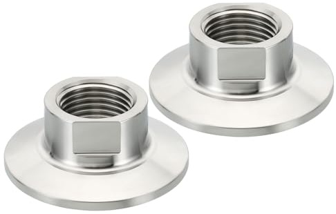 PATIKIL 1.5 Inch TC Tri Clamps Adaptor, 2PCS Tri-Clover Fittings to NPT 1/2 Female Sanitary Thread Adaptor 304 Stainless Steel for Food Beverage Dairy, Ferrule 50.5mm