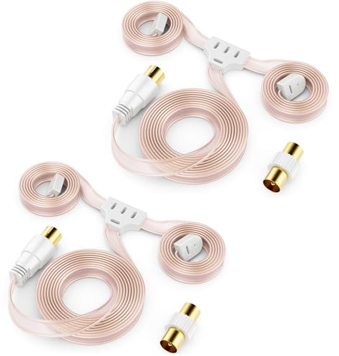 deleyCON 2 Piezas FM Am Antena de Radio FM Antena Dipolo Antena Interior Conector Coaxial de 75 Ohmios Receptor de Alta Fidelidad Sistema Estéreo Sintonizador de FM Antena de Radio