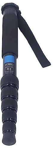 Heavy Duty Camera Monopod Pole, Portable Telescopic Stand for SLR Photography, Adjustable Height, Versatile with Detachable Head, Removable Rubber Foot Mat, Hiking Crutch,