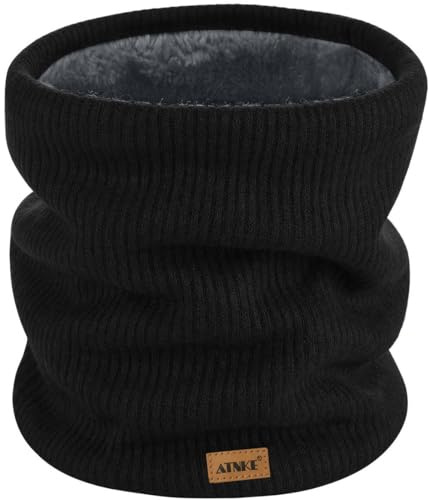 ATNKE Winter Warm Halsschlauch Verdicken Sie Winddichte Schals Staub Gesichts Maske Ski Doppel Lagen Fleece Gefüttert Strick Schal Geschenke für Männer und Frauen