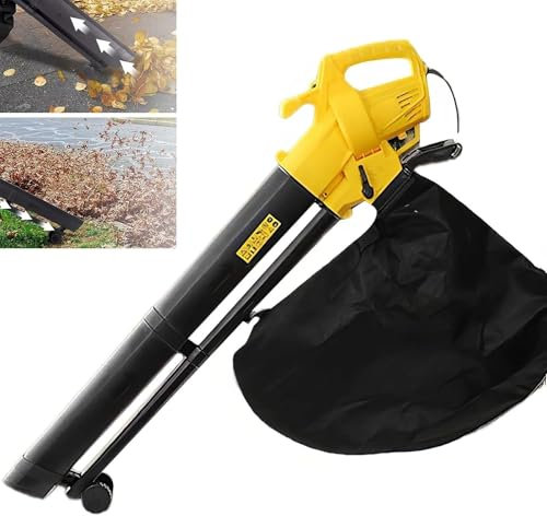 ANGDI Soplador y aspiradora trituradora de Hojas for jardín, aspiradora eléctrica de 3000 W, soplador de Hojas 3 en 1 con Bolsa recolectora de Hojas de 35 L, Correa de Transporte, trituradora Liviana