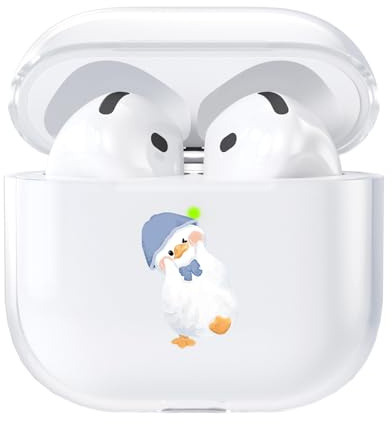 AKABEILA Hülle Kompatibel mit Apple AirPods 4 Transparente Schutzhülle Weich TPU mit Niedliches Design AirPods 4 Gen 2024 USB-C Ladehülle LED Front Sichtbar