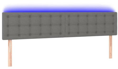 ULUYYUC Kopfteil Wandkissen Wandschutz Bett Headboard for Bed - LED Kopfteil Dunkelgrau 160x5x78/88 cm Stoff für Bett Jugendzimmer Gästezimmer Herbergen