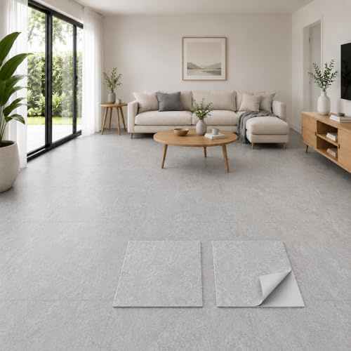 Pavimentos Arquiservi - Suelo Vinílico Autoadhesivo PVC -【5 m²】- Grosor 2mm - Diseño Gris Piedra - Gran Durabilidad y Resistente al Agua - Fácil Mantenimiento