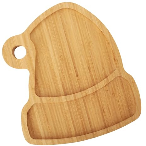 Piccolo Vassoio Natalizio in Bambù a Forma di Cappello di Natale – Piatto da Portata per Biscotti, Dolci e Decorazioni Festive