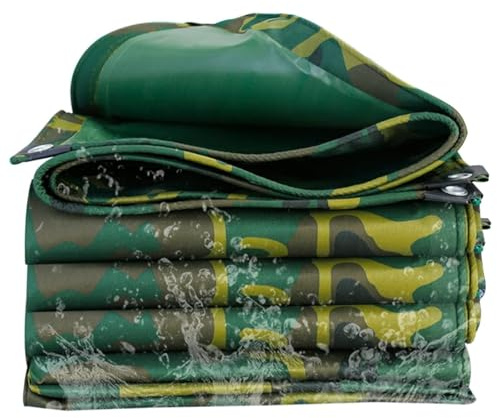 Heavy Duty Camo Tarp Sheet Waterproof Tarpaulin Camouflage for Camping Furniture 0.45mm Thick Canvas Ground Sheet Outdoor Tarp Tent(1x3m)