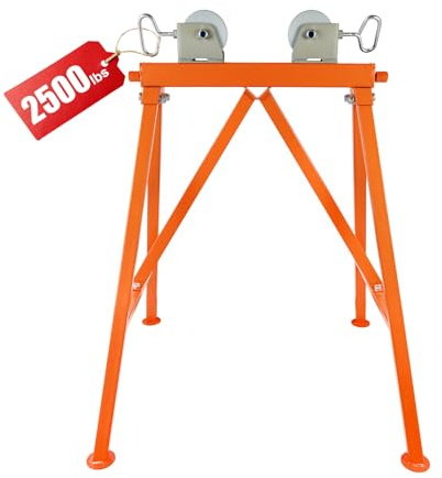 ALWALKEE Pipe Stand with Rollers, 2500LB Capacity for 2-36 Inch Pipes, Locking Rollers, Welding & Fabrication