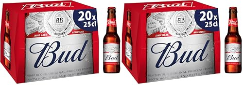 Bud Bière Pack 20 Bouteilles 25cl (Lot de 2)