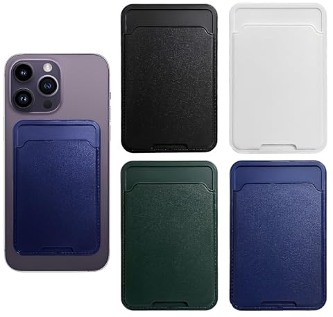 JYXNU 4 Piezas Tarjetero para Móvil, para Pegar en la Parte Trasera, Funda para Tarjetas Adhesivo con Billetera para Teléfono, para Tarjeta de Identificación y Crédito, para Guardar en la Billetera