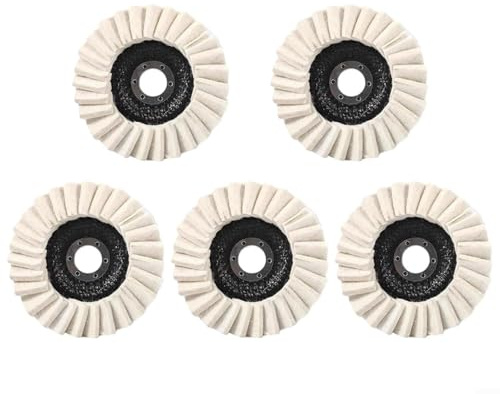 5-pack poleringsskivor i ullfilt för vinkelslipar, poleringsdyna för bilvaxning, möbler och rostfritt stål (125 mm/5 tum)
