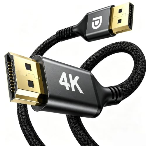 Diyanisly 4K@30Hz DisplayPort to HDMI Cable 1 Metre, Braided Uni-Directional DP 1.2 to HDMI 1.4, Gold-Plated Connectors, Video Audio Cord for Monitor, Projector, Desktop, Laptop