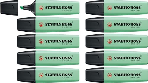 STABILO BOSS ORIGINAL Pastel - Evidenziatore - Confezione da 10 - Verde Menta