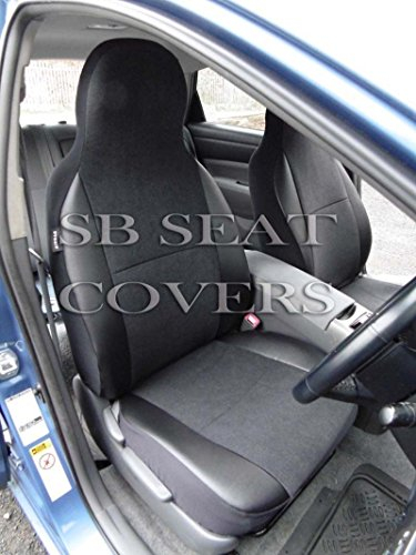 r - ADATTO PER AUTO AUTO AUTO AUTO ROSSINI EBONY CAMOSCIO NERO / PELLE RIVESTIMENTO 2 ANTERIORI