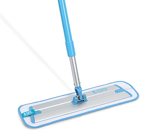E-Cloth Deep Clean Mop, Microfibre Mop for Floor Cleaning, Great for Hardwood, Laminate, Tile and Stone Flooring, Washable and Reusable, Blue & Silver, 5 Pack