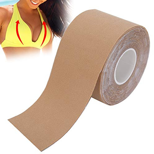 Cinta Sujetador Pecho Cinta De Levantamiento De Senos, Sujetador Invisible Cinta Para El Pecho Cinta De Pechos Cinta De Sujetador Cinta Adhesiva Elástica Cinta De Sujetador Push Up Cinta Impermeable | Material de fibra de poliuretano, ideal para vestidos sin espalda, soporte firme, fácil de aplicar, resistente al agua, no s