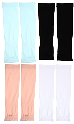 DOITOOL 4 Pares de Mangas para Niños Fundas de Protección Solar UV Fundas de Brazo de Seda Fría para Niños Y Niñas
