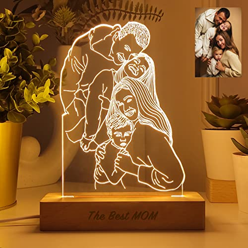 Transparent Gift Lámpara Personalizada con Foto Ilustrada. Regalos Personalizados con Foto. Regalos Originales para Mujer, Hombre. Regalos Originales Familia, Amigos, Pareja. Placa Metacrilato Luz LED