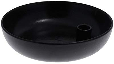 Storefactory - Lidatorp - Kerzenleuchter, Kerzenständer - Farbe: Schwarz glasiert - Keramik - Maße (ØxH): 15 x 5 cm