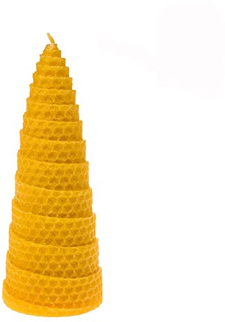 Hahn 100% Bienenwachs Spiralkerze gedreht 150x58mm