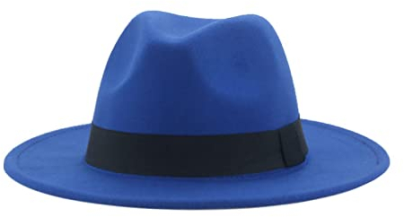 QBQZXAOSOWH Fedora Trilby Hüte Für Damen Beige Ribbon Band Hüte Für Herren Panama Hochzeit Schmücken Damen Hut 59-61Cm(XL) Blau