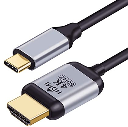 CY Adaptateur USB C vers HDMI 4K @ 60 Hz pour moniteur ordinateur portable HDMI vers USB C USB 3.1 Type-C vers HDMI Câble 1,8 m