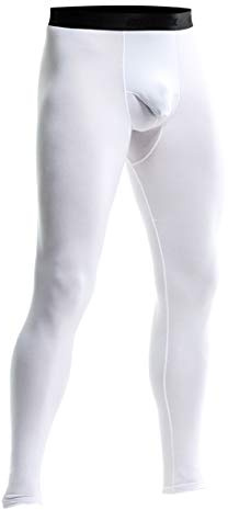 Ouruikia Caleçons Longs Thermiques pour Hommes Thermique Pantalon Leggings sous-vêtements Culottes 2 en 1, Blanc, XL