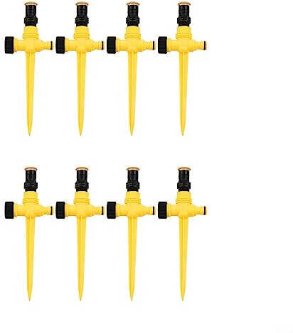 CNANRNANC Lot de 8 arroseurs de Gazon rotatifs à pour 360 degrés Système d'irrigation Automatique pour pelouse, Plantes et Jardin