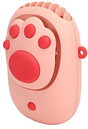 HELVES Mini Cute Cat Paw Shaped Fan, Innovative Portable USB Fan, Universal Rechargeable Fan That Can Be Carried in Pockets, Backpacks and Hung Around The Neck, for Home Outdoor Present
