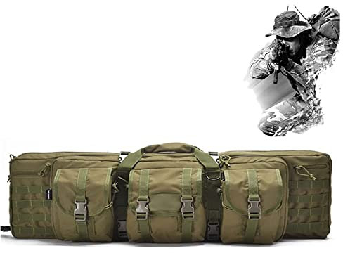 Doppelgewehrtasche, Taktische Langwaffen Waffentasche, Gewehrfutteral Abschließbar 2 Langwaffen Langwaffentasche/Futteral Waffentragetasche, Schießtaschen für Gewehre, Jagdgewehrkoffer ( Color : Green