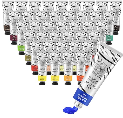 Paul Rubens Pintura al óleo, 40 colores x 50 ml, pintura profesional a base de aceite con alta saturación, textura cremosa y consistencia, suministros de pintura al óleo para artistas, estudiantes