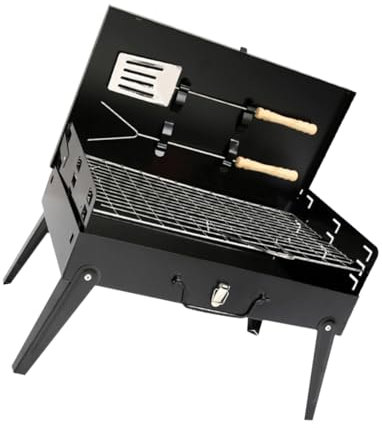 BESPORTBLE Réchaud De Barbecue Portable Pliable Type Boîte Avec Accessoires De Barbecue Extérieur