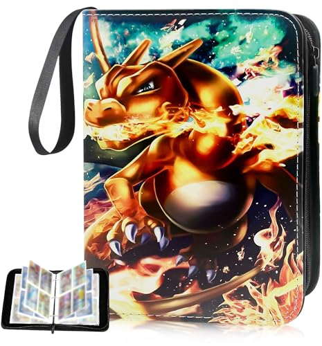 Sammelalbum für Karten, hält 400 Karten-50 Seiten, PU Tragbar Karten Halter, Karten Album, Sammelkarten Album groß, Geschenk für Kinder Geburtstag, Weihnachten (‎24 x 18 x 5 cm)