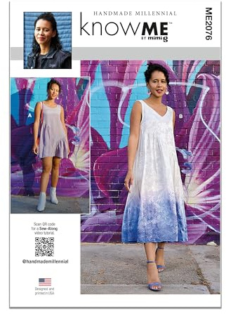 KNOW ME Sewing Pattern ME2076H5 Misses’ Front or Back Reversible Dress in Two Lengths by Handmade Millennial H5 (6-8-10-12-14)