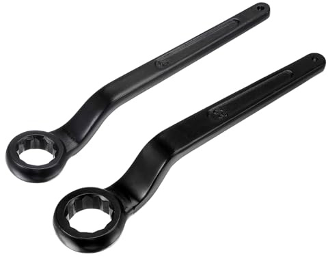 uxcell 2Pcs Offset Box End Ring Type Wrench 32mm 27mm High-carbon Steel Slogging Wrench