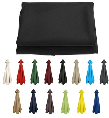 6 Ribs/8 Ribs Cantilever Umbrella Replacement Cloth Garden Parasol Canopy Cover Replacement Parasol Fabric Cover, 200/270/300cm Canopy(Color:Black,Size:6ribs-3m(9.8ft))