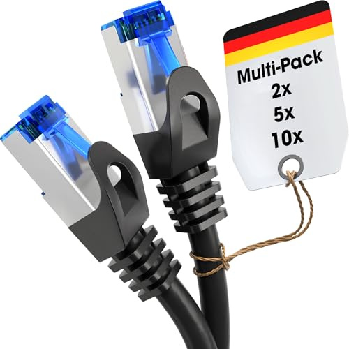 KabelDirekt – Câble Ethernet 10Gbit/s – 5x10m, argent