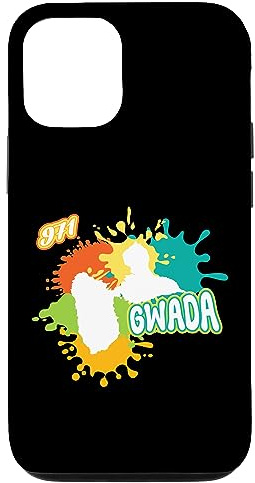 971 gwada - Idée cadeau souvenir carte de la guadeloupe Coque pour iPhone 12/12 Pro