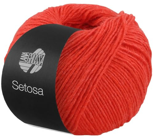 LANA GROSSA Setosa | Schimmerndes Dochtgarn aus Seide und Merinowolle | Handstrickgarn aus 65% Schurwolle (superfein) & 35% Seide | 50g Wolle zum Stricken & Häkeln | 150m Garn FB9