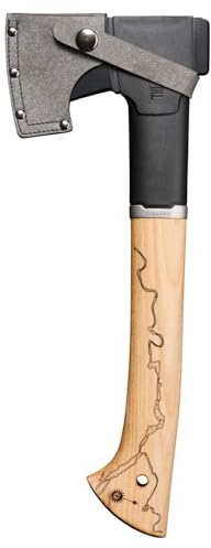 Fiskars Universalaxt, Limited Edition zum 375-jährigen Jubiläum, Länge: 35,5 cm, Karbonstahl/FSC-zertifiziertes Holz, 1075438, Schwarz