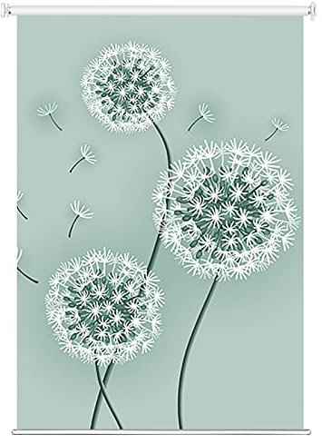 Verdunkelungsrollo mit Löwenzahn-Muster, für Badezimmer, Schlafzimmer, Küche, Fenster, wasserdicht, schwer entflammbar, 110 x 100 cm breit